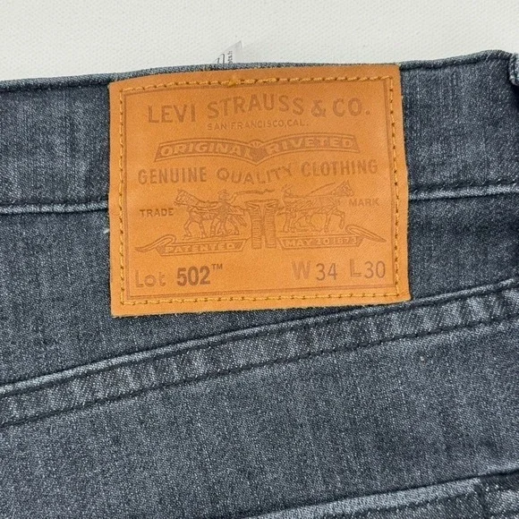 Levi's 502 Straight Leg Jeans Mens34X30 DarkBlueDenim NWT Reclaimed Sustainable - Picture 5 of 14